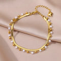 Pearl beaded anklet